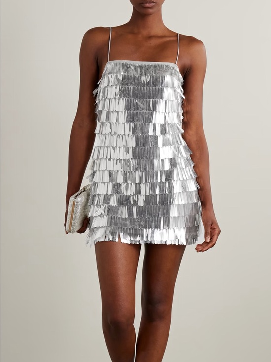 Retrofete Dresses & Skirts - Brand New Retrofete Metallic Fringed Mini Dress